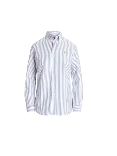 Polo Ralph Lauren koszula biały regular z kołnierzykiem klasycznym niebieska