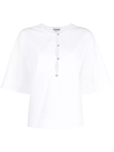 Bluză Ganni din poplin alb