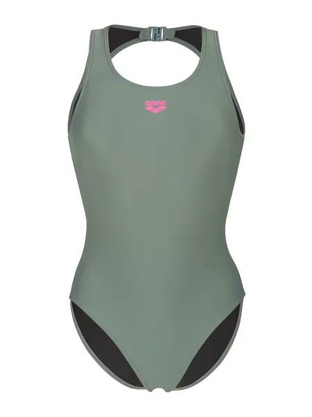 ARENA Costum de baie întreg smarald / roz neon verde