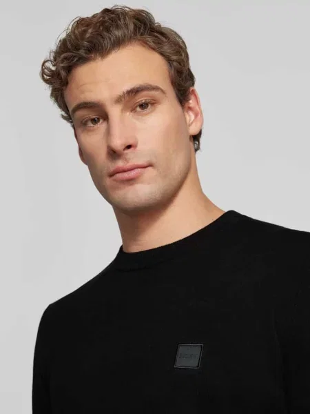 BOSS Sweter Kanovano_S czarny