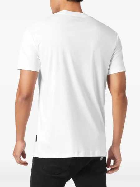 Tricou Philipp Plein cu broderie alb