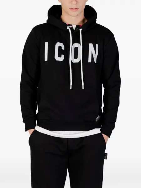 Hanorac cu glugă Icon Brand cu imagine negru