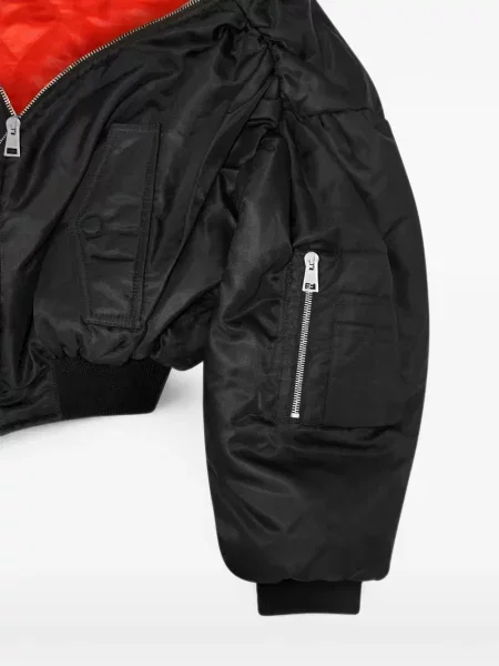 Decupat geacă bomber Givenchy cu umerii deschiși negru