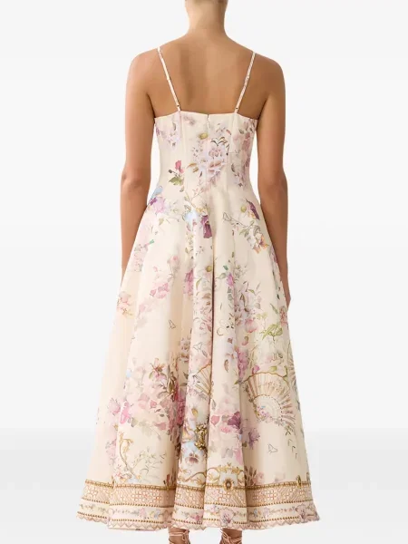 Rochie maxi Camilla cu model floral cu imagine roz