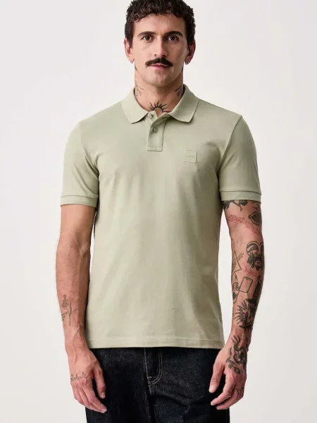 Tricou polo Boss Orange verde
