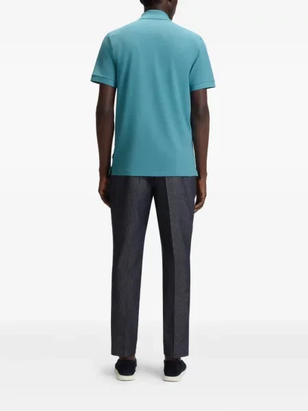 Tricou polo Boss cu broderie albastru