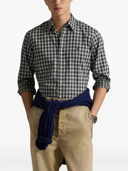 Căciulă Polo Ralph Lauren cu broderie în carouri verde