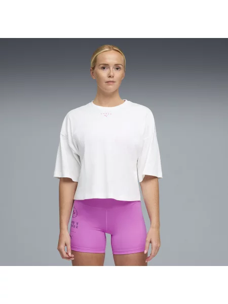 Skrócona koszulka oversize PUMA × HYROX Lifestyle Odzież XXS biały