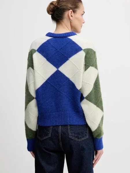 Svetr s příměsí alpakové vlny Tommy Hilfiger modrá
