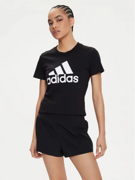 Adidas T-Shirt Essentials Logo μαύρο
