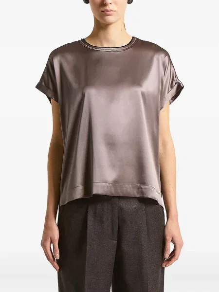 Top Peserico cu decolteu în U maro