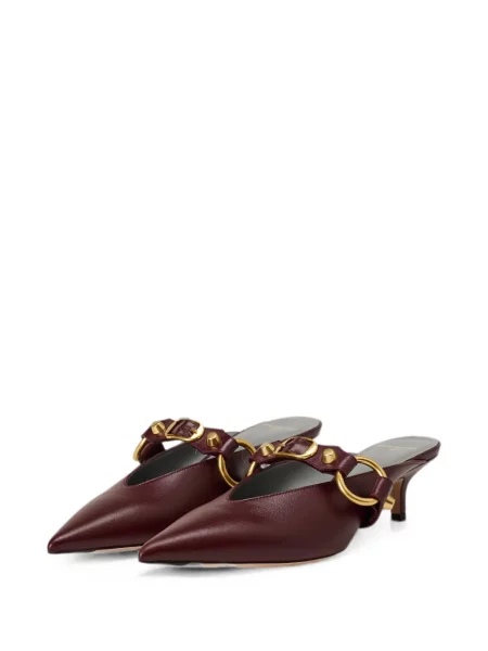 Bőr csatos pántos mules Balenciaga piros