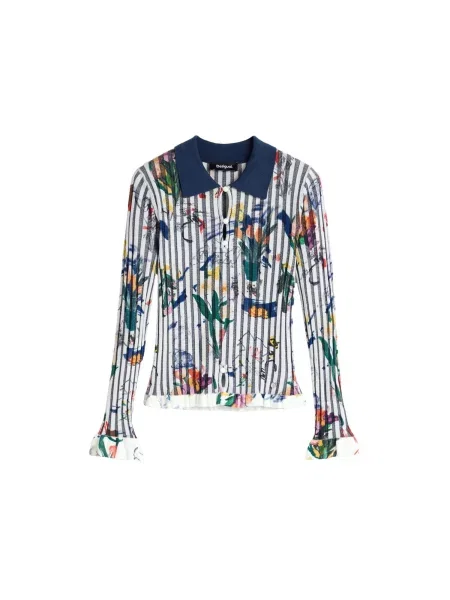 Desigual Majica mornarska / rumena / temno zelena bela