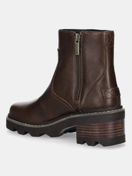 Kožené kotníkové boty Sorel JOAN NOW BOOTIE na lehce zateplené hnědá