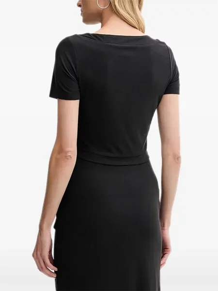Tricou cu nervuri Guess negru