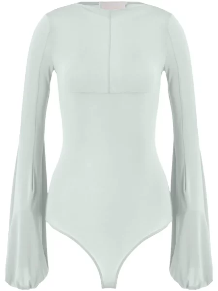 Body Genny cu mâneci balon verde
