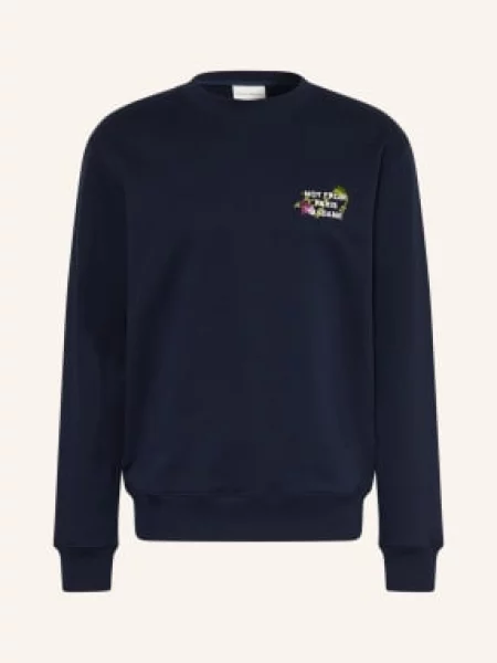 Drôle De Monsieur Mikina Le Sweatshirt Vine Embroidered Slogan tmavě modrá / zelená bílá