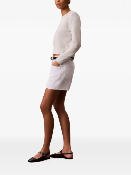 Pulover Calvin Klein cu broderie alb