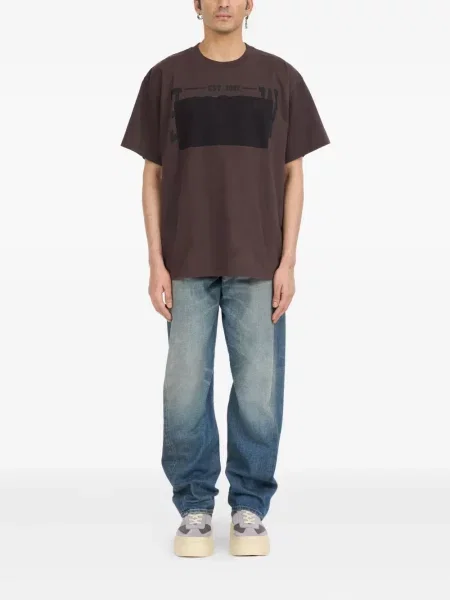 Тениска Mm6 Maison Margiela с принт кафяво