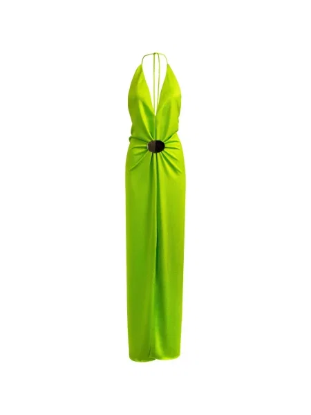 Rochie maxi Silvia Tcherassi cu gât halter verde
