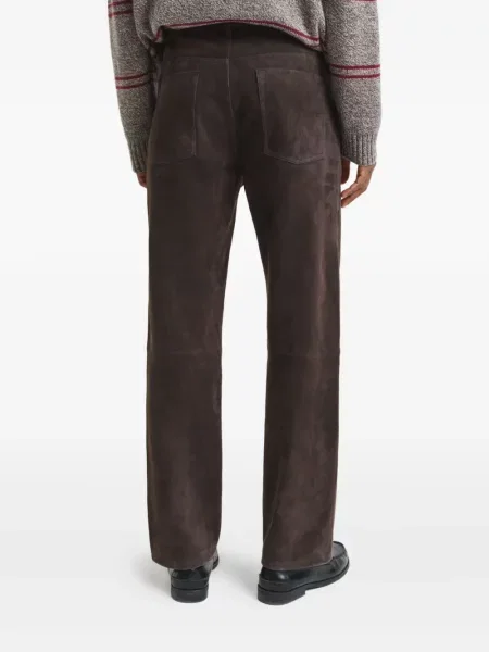 Pantaloni Gant 240 Mulberry Street din piele de căprioară streetstyle maro