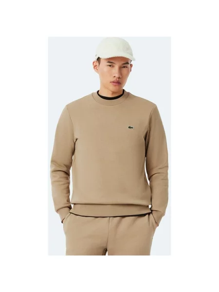 Bluza Lacoste Cotton Eco Logo beige M beżowa