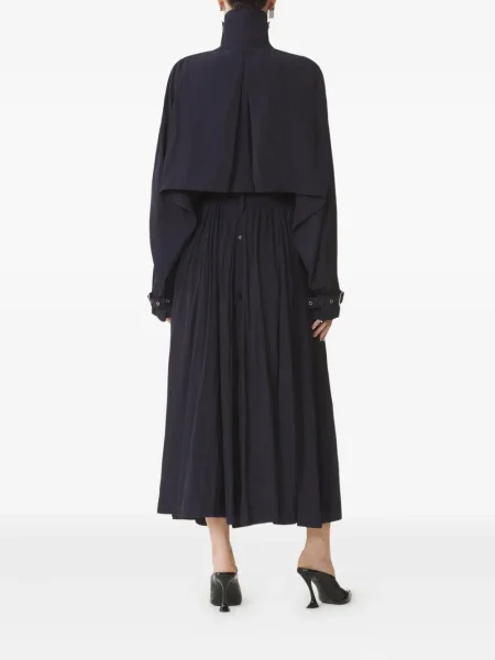 Плисиран тренчкот Lanvin черно