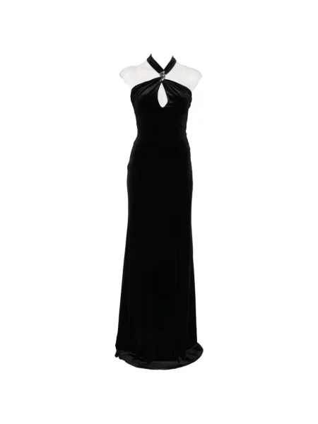 Rochie maxi Nissa cu gât halter negru