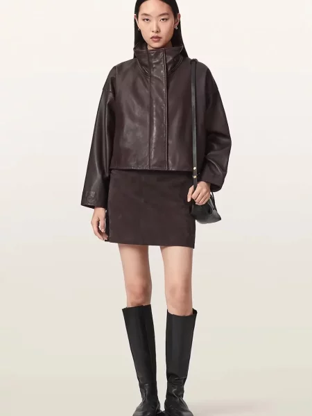 Кожаная юбка Allsaints