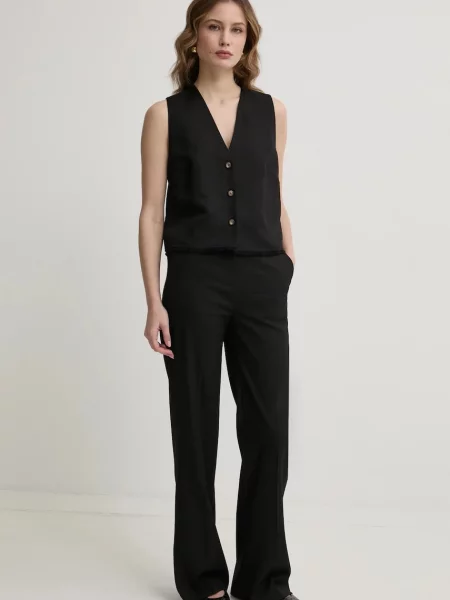 Лляний жилет Ivy Oak однобортний чорний