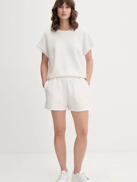 BOSS loungewear kratka majica z lyocellom BB TEXTURE_Top bež