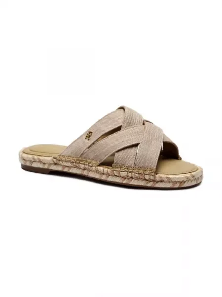 Tommy Hilfiger Papucs bőr hozzáadásával bézs