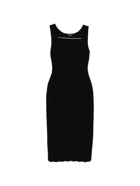 Rochie midi Emporio Armani fără mâneci până la genunchi de costum negru