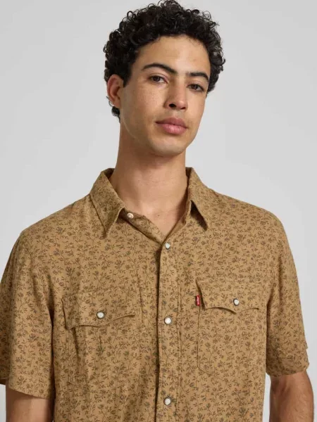 Koszula casualowa o kroju relaxed fit z mieszanka lnu i model WESTERN' Levi's beżowa