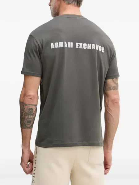 Scurt tricou Armani Exchange cu imagine gri