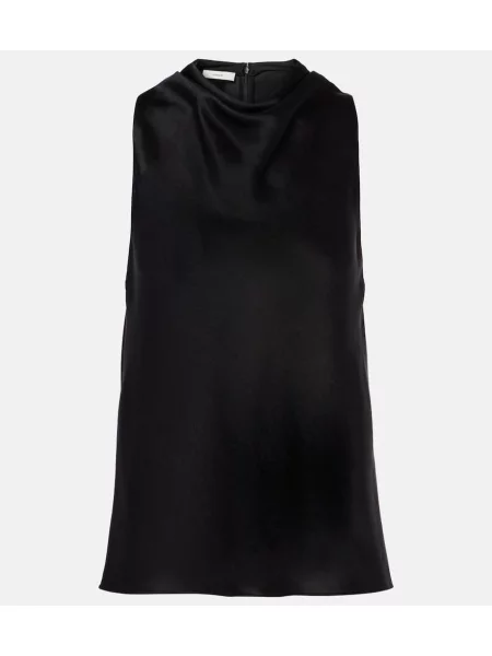 Top Vince din satin negru