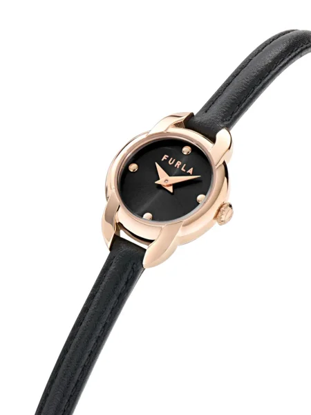 Ceas Furla din piele cu bretele negru
