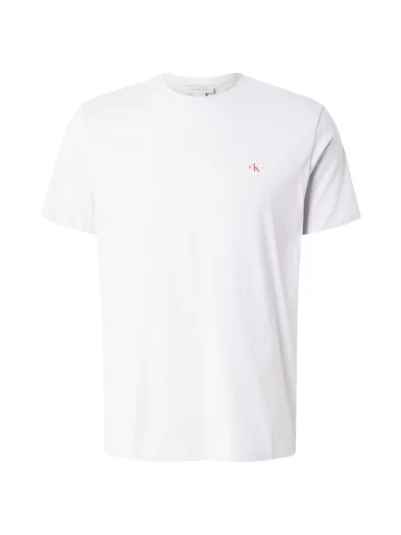 Calvin Klein Jeans Tricou gri deschis / roșu cireș alb