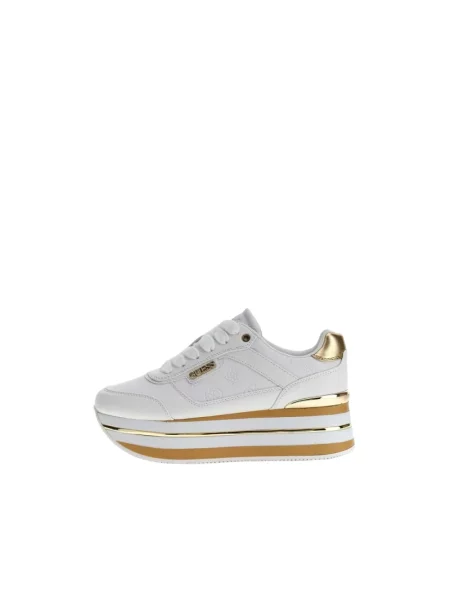 Sneakersy Guess na platformie białe