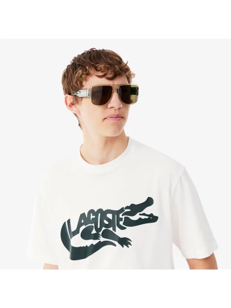 Lacoste Koszulka Z Długim Rękawem biała