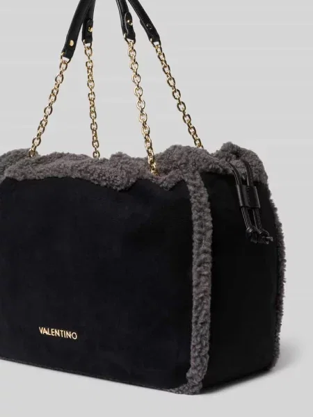 Torba na ramię z detalem paska do ściągania model MAX' Valentino Bags czarna