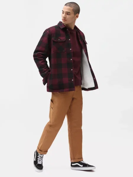 Рубашка Dickies с длинным рукавом фиолетовая
