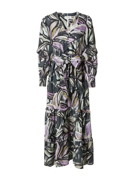 Thought Rochie tip bluză Selene sepie / gri grafit / mov liliachiu alb