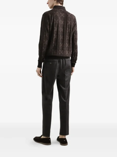 Polo Dolce & Gabbana cu imprimeu geometric maro
