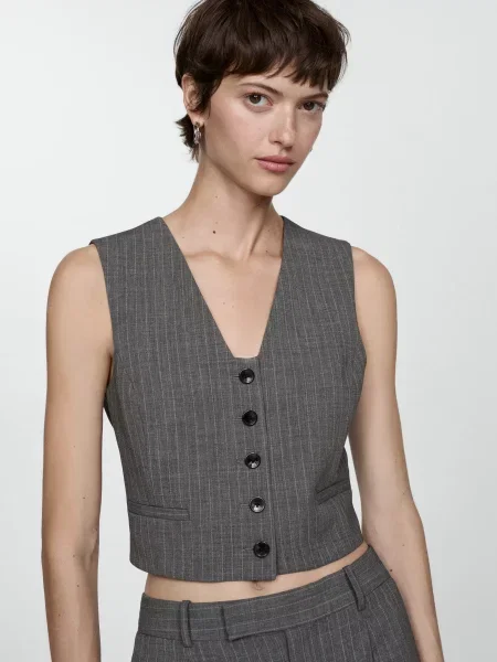 MANGO Жилет класичний сірий