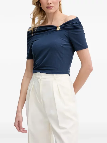 Top Guess cu volane albastru