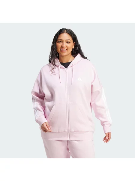 Bluza Essentials Full-Zip Fleece Hoodie Plus Size biała