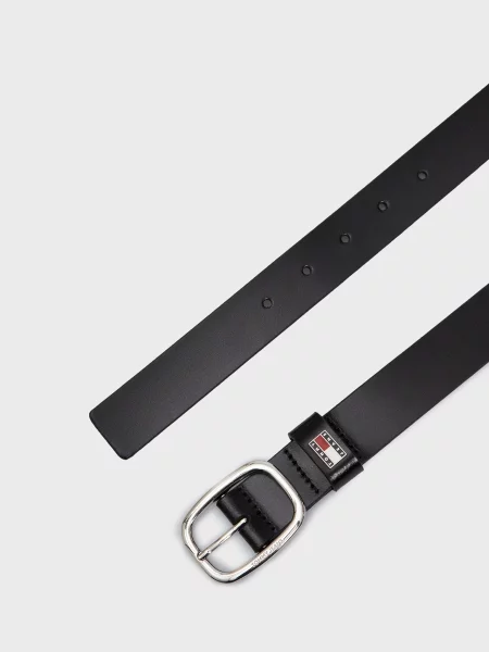 Кожаный ремень Tommy Jeans черный
