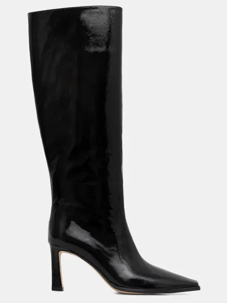 Кожаные сапоги Michael Michael Kors на шпильке черные