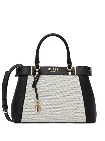 Geantă shopper Guess din canvas negru